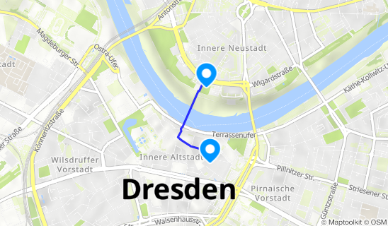 Kartenausschnitt Coselpalais Dresden - Restaurant & Café